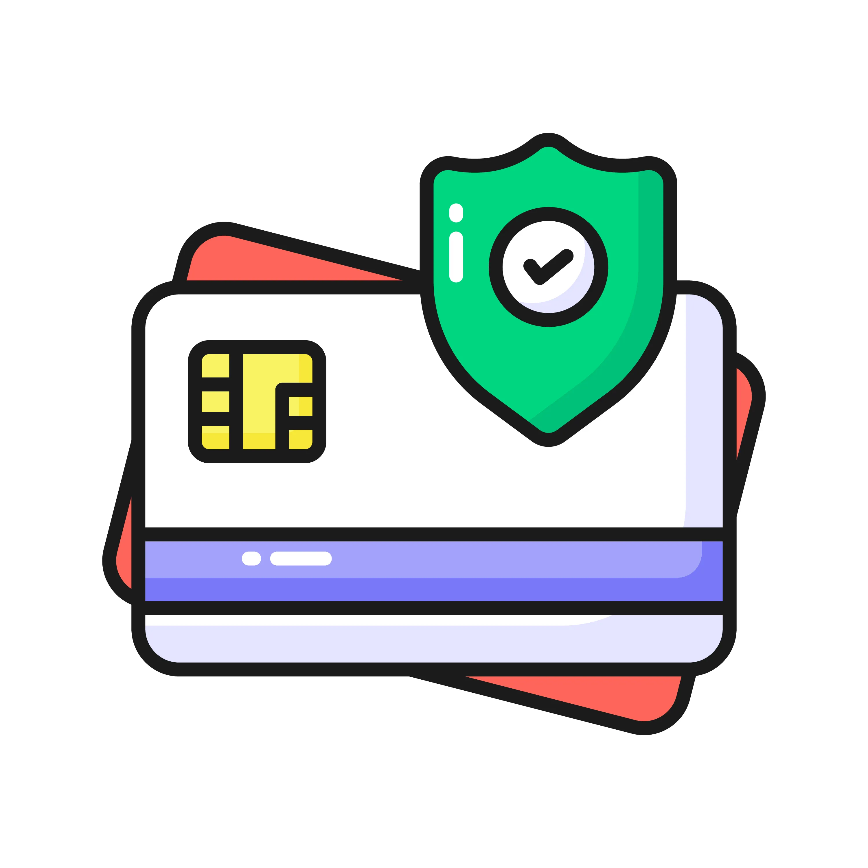 ATM card with protection shield secure payment